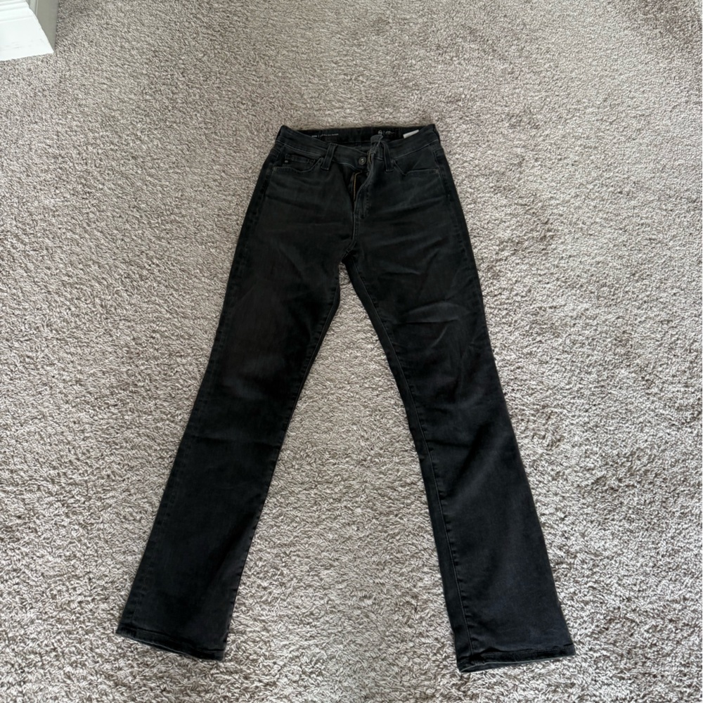 AG, Mari High-Rise Slim Straight Women's Black Jeans